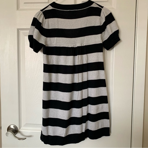 Black & Silver Lurex Striped Tunic Sweater - Picture 2 of 4